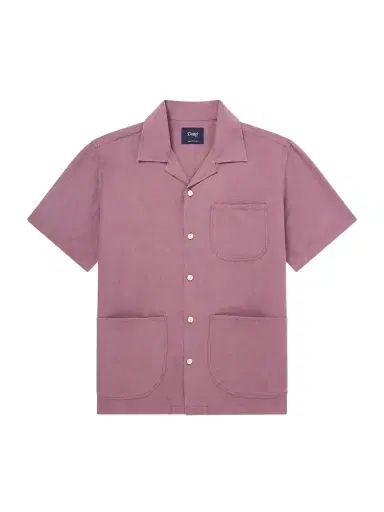 Drake's Camp-Collar Linen Shirt - Men | Thumbnail 1 Drake's Camp-Collar Linen Shirt - Men | Thumbnail 1