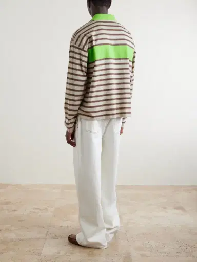 Versace Polo Striped Cotton Jersey Polo Shirt - Men | Thumbnail 4 Versace Polo Striped Cotton Jersey Polo Shirt - Men | Thumbnail 4