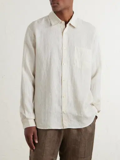 Frescobol Carioca Telles Striped Linen Shirt - Men | Thumbnail 3 Frescobol Carioca Telles Striped Linen Shirt - Men | Thumbnail 3