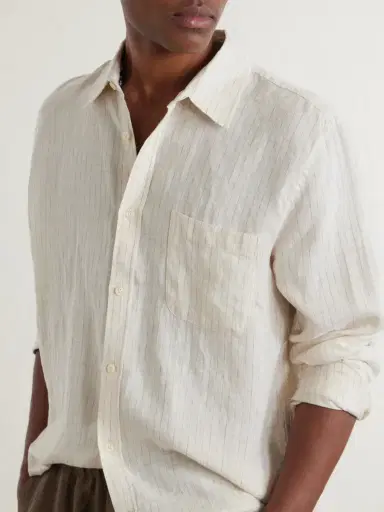Frescobol Carioca Telles Striped Linen Shirt - Men | Thumbnail 5 Frescobol Carioca Telles Striped Linen Shirt - Men | Thumbnail 5