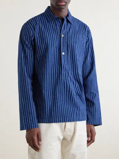 Drake's Striped Cotton Polo Shirt - Men | Thumbnail 3 Drake's Striped Cotton Polo Shirt - Men | Thumbnail 3