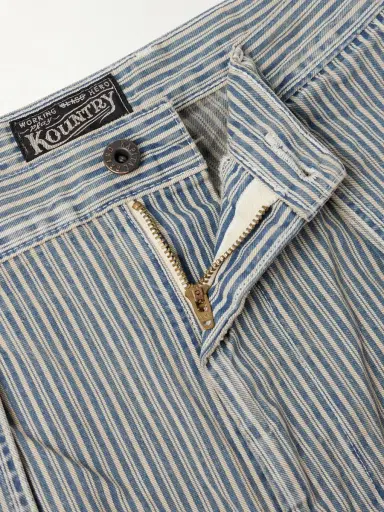 KAPITAL Liberty Hicoree Fatigue Wide-Leg Striped Distressed Patchwork Cotton-Twill Trousers - Men | Thumbnail 6 KAPITAL Liberty Hicoree Fatigue Wide-Leg Striped Distressed Patchwork Cotton-Twill Trousers - Men | Thumbnail 6