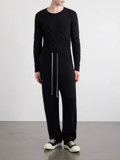 Rick Owens Straight-Leg Knitted Cashmere-Blend Sweatpants - Men | Thumbnail 2 Rick Owens Straight-Leg Knitted Cashmere-Blend Sweatpants - Men | Thumbnail 2