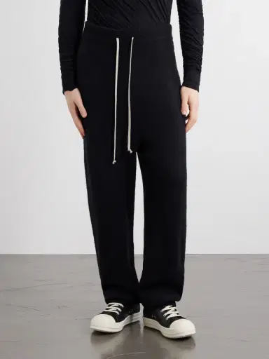 Rick Owens Straight-Leg Knitted Cashmere-Blend Sweatpants - Men | Thumbnail 3 Rick Owens Straight-Leg Knitted Cashmere-Blend Sweatpants - Men | Thumbnail 3