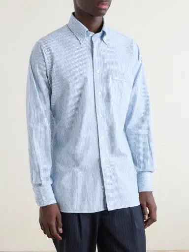 Drake's Button-Down Collar Striped Cotton Shirt - Men | Thumbnail 3 Drake's Button-Down Collar Striped Cotton Shirt - Men | Thumbnail 3