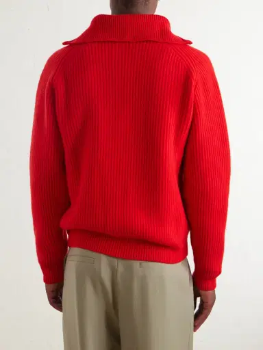 Jil Sander Ribbed Wool Zip-Up Sweater - Men | Thumbnail 4 Jil Sander Ribbed Wool Zip-Up Sweater - Men | Thumbnail 4