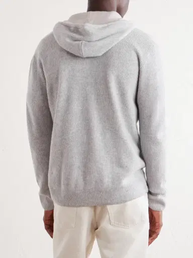 ELEVENTY Ribbed Cashmere Zip-Up Hoodie - Men | Thumbnail 4 ELEVENTY Ribbed Cashmere Zip-Up Hoodie - Men | Thumbnail 4