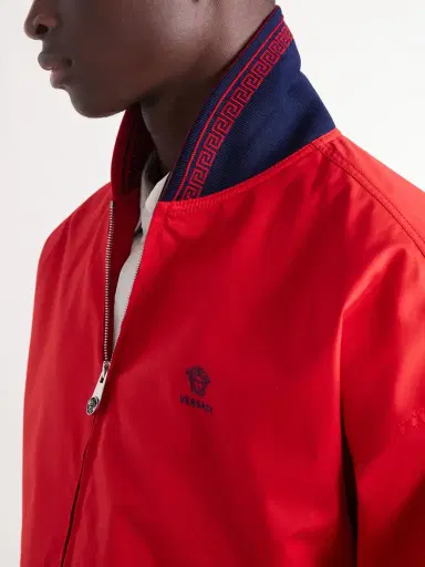 Versace Logo-Embroidered Cotton Blouson Jacket - Men | Thumbnail 5 Versace Logo-Embroidered Cotton Blouson Jacket - Men | Thumbnail 5