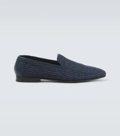 Manolo Blahnik Mario leather-trimmed raffia loafers | Thumbnail 3 Manolo Blahnik Mario leather-trimmed raffia loafers | Thumbnail 3