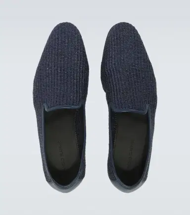 Manolo Blahnik Mario leather-trimmed raffia loafers | Thumbnail 4 Manolo Blahnik Mario leather-trimmed raffia loafers | Thumbnail 4
