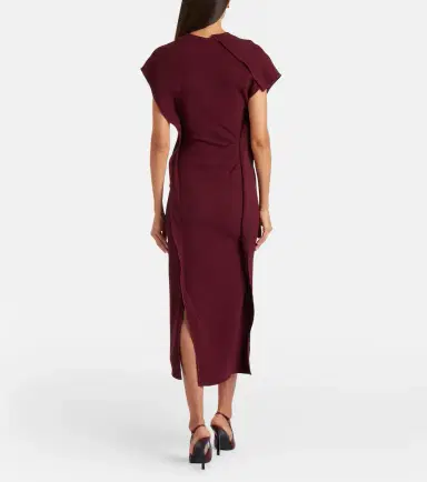 Victoria Beckham Victoria draped cady midi dress | Thumbnail 2 Victoria Beckham Victoria draped cady midi dress | Thumbnail 2