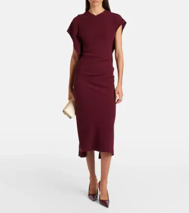 Victoria Beckham Victoria draped cady midi dress | Thumbnail 6 Victoria Beckham Victoria draped cady midi dress | Thumbnail 6
