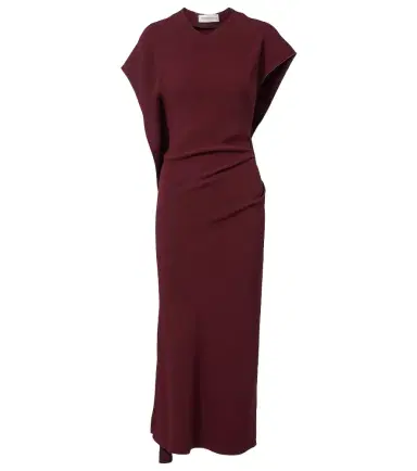 Victoria Beckham Victoria draped cady midi dress | Thumbnail 1 Victoria Beckham Victoria draped cady midi dress | Thumbnail 1