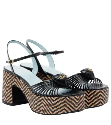 Valentino Garavani Caur Royal leather platform sandals | Thumbnail 1 Valentino Garavani Caur Royal leather platform sandals | Thumbnail 1