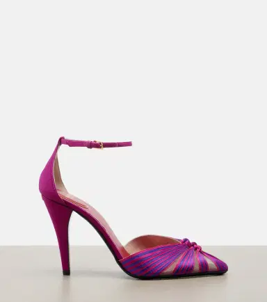 Valentino Garavani Annine leather-trimmed satin pumps | Thumbnail 2 Valentino Garavani Annine leather-trimmed satin pumps | Thumbnail 2