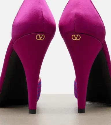 Valentino Garavani Annine leather-trimmed satin pumps | Thumbnail 4 Valentino Garavani Annine leather-trimmed satin pumps | Thumbnail 4