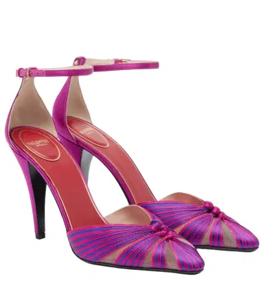 Valentino Garavani Annine leather-trimmed satin pumps | Thumbnail 1 Valentino Garavani Annine leather-trimmed satin pumps | Thumbnail 1