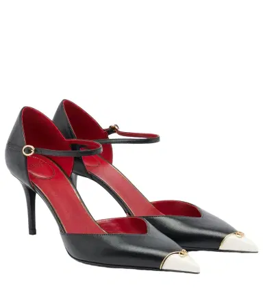 Valentino Garavani D'Orsay Heartip leather pumps | Thumbnail 1 Valentino Garavani D'Orsay Heartip leather pumps | Thumbnail 1