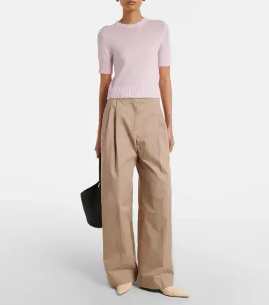 Jil Sander Pleated cotton twill wide-leg pants | Thumbnail 6 Jil Sander Pleated cotton twill wide-leg pants | Thumbnail 6