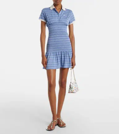 Gucci Shirred striped silk piqué polo dress | Thumbnail 4 Gucci Shirred striped silk piqué polo dress | Thumbnail 4
