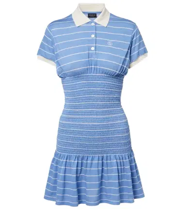 Gucci Shirred striped silk piqué polo dress | Thumbnail 1 Gucci Shirred striped silk piqué polo dress | Thumbnail 1