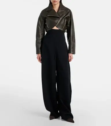 Alaïa Alaïa Cropped leather biker jacket | Thumbnail 4 Alaïa Alaïa Cropped leather biker jacket | Thumbnail 4