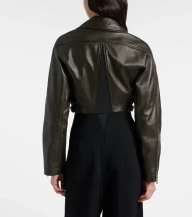 Alaïa Alaïa Cropped leather biker jacket | Thumbnail 5 Alaïa Alaïa Cropped leather biker jacket | Thumbnail 5