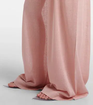 Alaia Alaïa Semi-sheer linen and silk wide-leg pants | Thumbnail 3 Alaia Alaïa Semi-sheer linen and silk wide-leg pants | Thumbnail 3