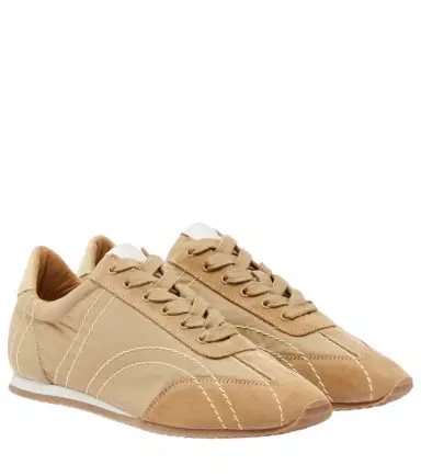 TOTEME Flex suede-trimmed sneakers | Thumbnail 1 TOTEME Flex suede-trimmed sneakers | Thumbnail 1