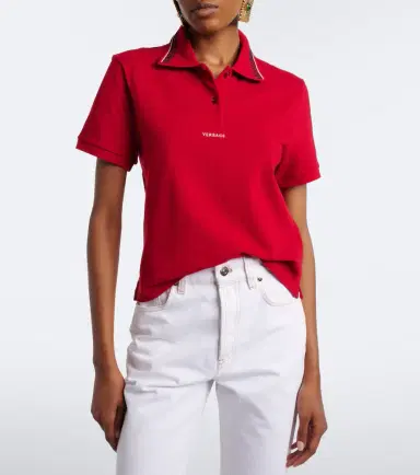 Versace Greca cotton piqué polo shirt | Thumbnail 2 Versace Greca cotton piqué polo shirt | Thumbnail 2