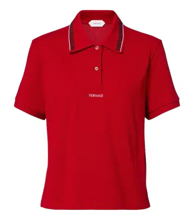 Versace Greca cotton piqué polo shirt | Thumbnail 1 Versace Greca cotton piqué polo shirt | Thumbnail 1