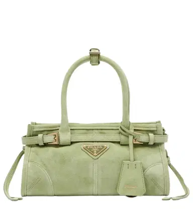 Prada Bonnie Mini suede top-handle bag | Thumbnail 1 Prada Bonnie Mini suede top-handle bag | Thumbnail 1