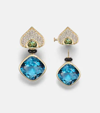 Marina B Pauline 18kt gold earrings with gemstones | Thumbnail 2 Marina B Pauline 18kt gold earrings with gemstones | Thumbnail 2