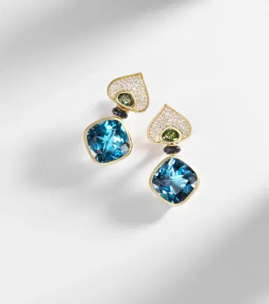 Marina B Pauline 18kt gold earrings with gemstones | Thumbnail 4 Marina B Pauline 18kt gold earrings with gemstones | Thumbnail 4
