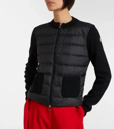 Moncler Down-paneled virgin wool cardigan | Thumbnail 6 Moncler Down-paneled virgin wool cardigan | Thumbnail 6