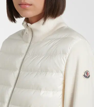 Moncler Down-paneled virgin wool cardigan | Thumbnail 2 Moncler Down-paneled virgin wool cardigan | Thumbnail 2