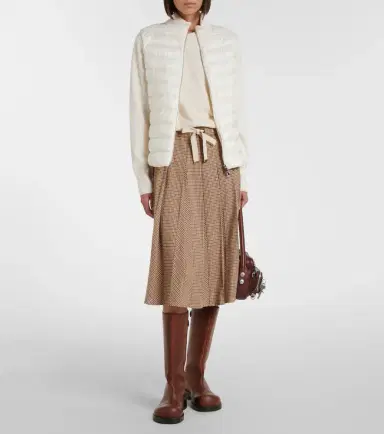 Moncler Down-paneled virgin wool cardigan | Thumbnail 3 Moncler Down-paneled virgin wool cardigan | Thumbnail 3
