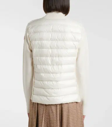 Moncler Down-paneled virgin wool cardigan | Thumbnail 4 Moncler Down-paneled virgin wool cardigan | Thumbnail 4