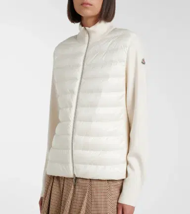 Moncler Down-paneled virgin wool cardigan | Thumbnail 6 Moncler Down-paneled virgin wool cardigan | Thumbnail 6