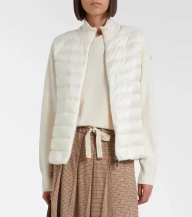 Moncler Down-paneled virgin wool cardigan | Thumbnail 7 Moncler Down-paneled virgin wool cardigan | Thumbnail 7