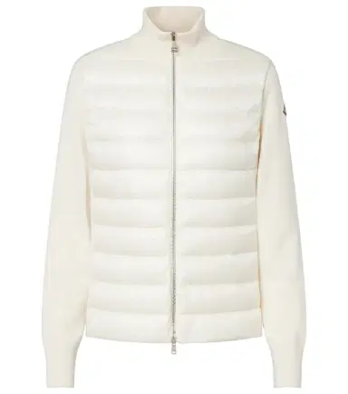 Moncler Down-paneled virgin wool cardigan | Thumbnail 1 Moncler Down-paneled virgin wool cardigan | Thumbnail 1