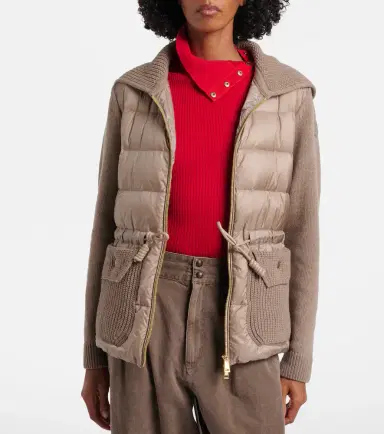 Moncler Down-paneled wool and cashmere cardigan | Thumbnail 3 Moncler Down-paneled wool and cashmere cardigan | Thumbnail 3
