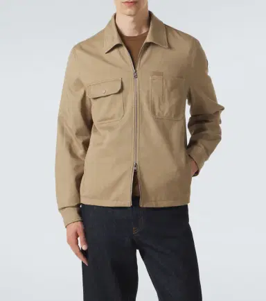 Moncler Leather-trimmed cotton jacket | Thumbnail 2 Moncler Leather-trimmed cotton jacket | Thumbnail 2