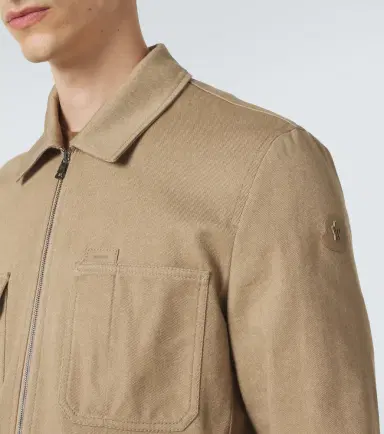 Moncler Leather-trimmed cotton jacket | Thumbnail 3 Moncler Leather-trimmed cotton jacket | Thumbnail 3