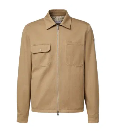 Moncler Leather-trimmed cotton jacket | Thumbnail 1 Moncler Leather-trimmed cotton jacket | Thumbnail 1