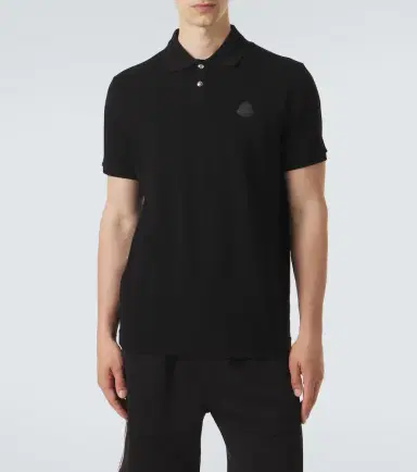 Moncler Leather-trimmed cotton piqué polo shirt | Thumbnail 3 Moncler Leather-trimmed cotton piqué polo shirt | Thumbnail 3