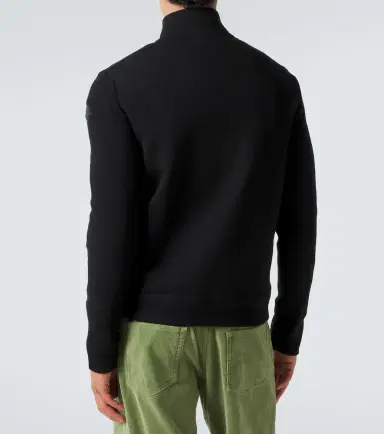 Moncler Virgin wool and suede zip-up down cardigan | Thumbnail 3 Moncler Virgin wool and suede zip-up down cardigan | Thumbnail 3