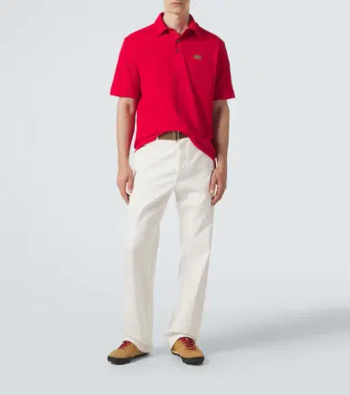 Moncler eather-trimmed cotton piqué polo shirt | Thumbnail 2 Moncler eather-trimmed cotton piqué polo shirt | Thumbnail 2