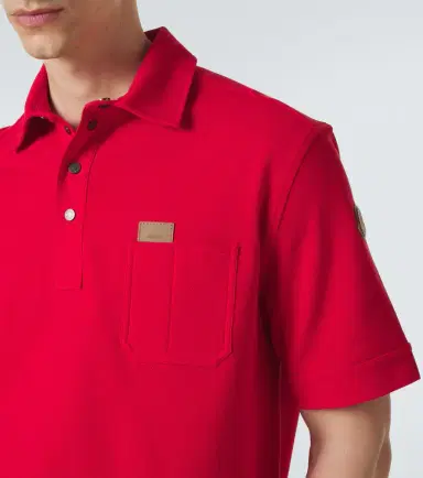 Moncler eather-trimmed cotton piqué polo shirt | Thumbnail 5 Moncler eather-trimmed cotton piqué polo shirt | Thumbnail 5