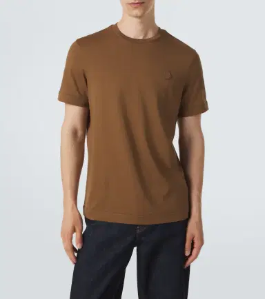 Moncler Leather-trimmed cotton jersey T-shirt | Thumbnail 2 Moncler Leather-trimmed cotton jersey T-shirt | Thumbnail 2